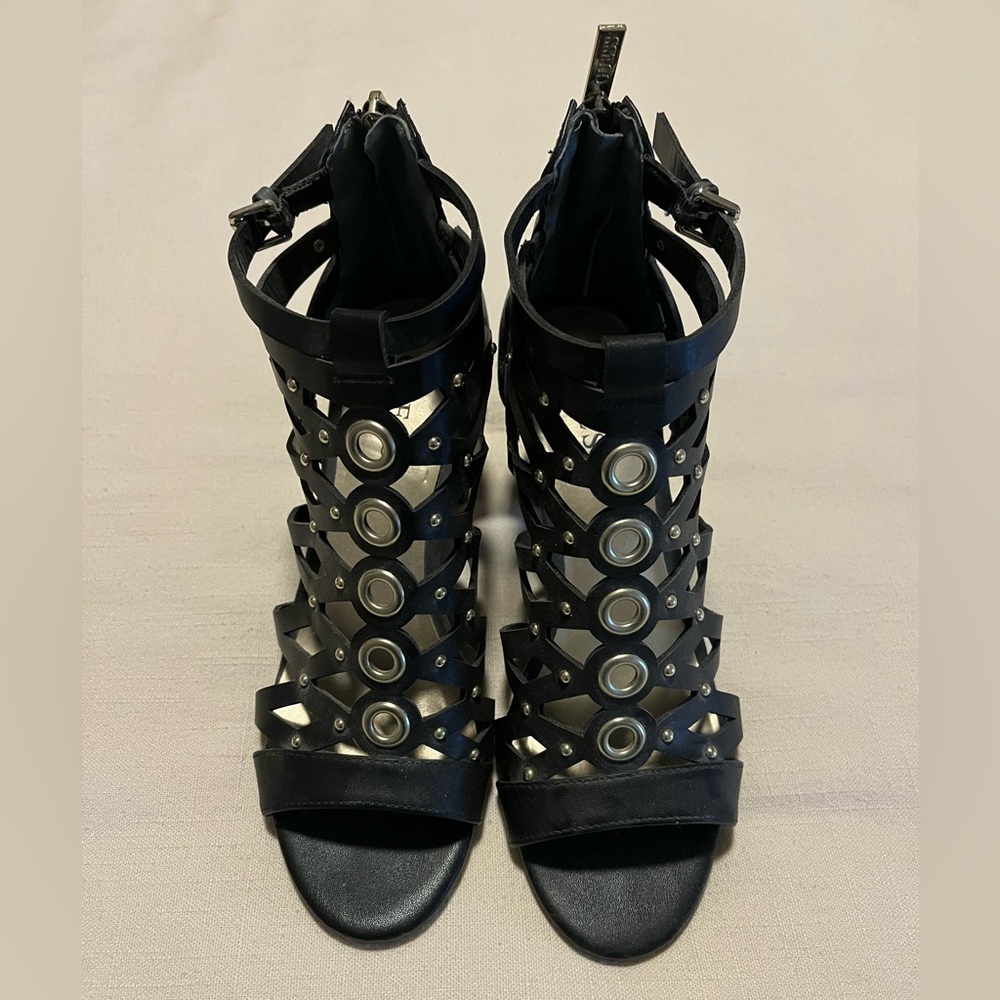 Black Guess gladiator heeled sandals